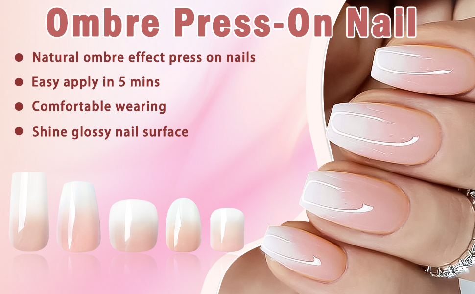 ombre press on nails for women
