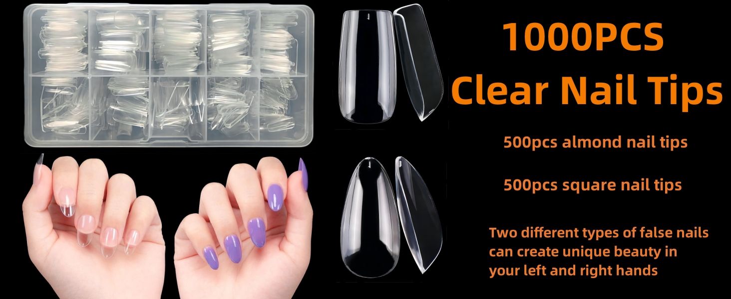short almond nail tips
