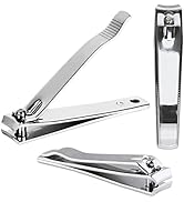 3pcs Large Beauticom Stainless Steel Curved Nail Clipper - Professional Ultra Sharp Sturdy Silver...