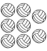 CustomyLife 8Pcs Black White Volleyball Patches Iron On, 2inch Rugby Embroidered Appliques Sports...