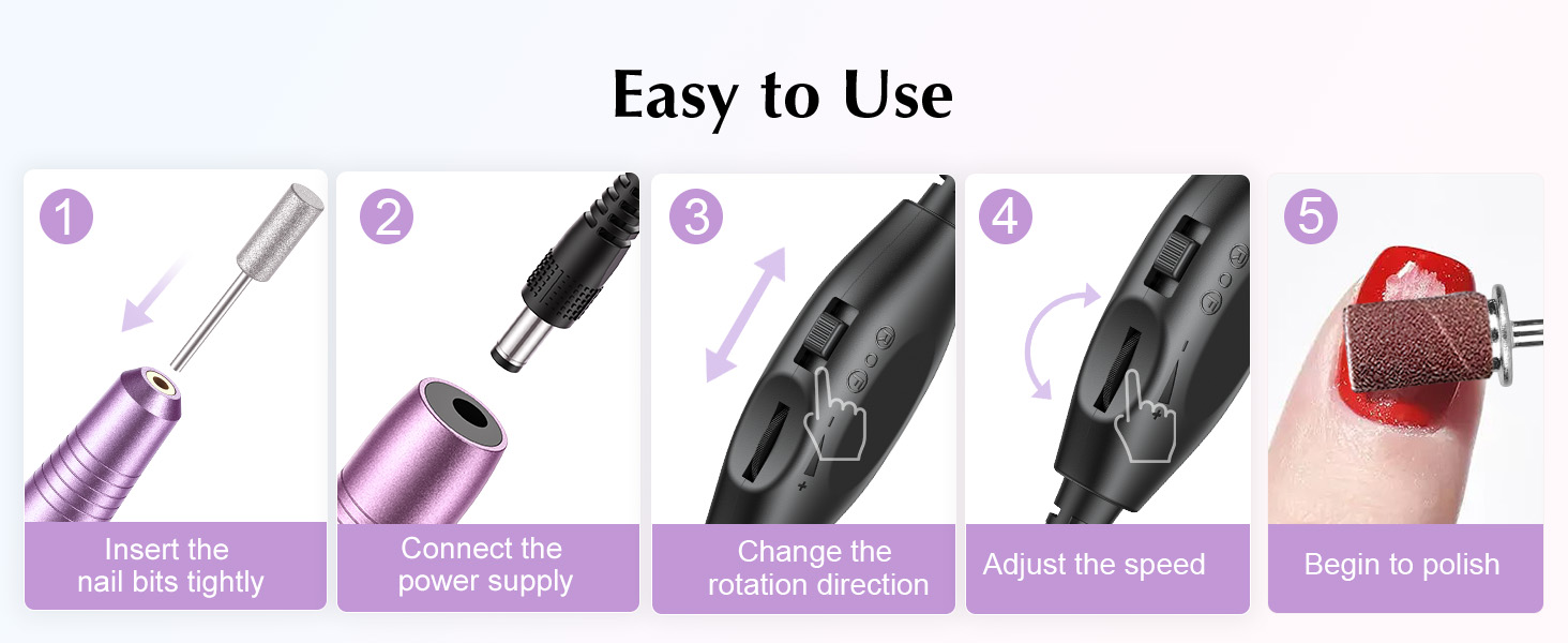 Electric Nail Drill File Professional Portable Nail Drill Machine Kit Manicure Pedicure