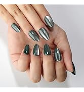 Almond Press On Nails Cat Eye Press on Nails with Glue for Women Ashionable Gel False Nails Reusa...