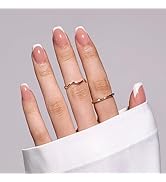 MelodySusie Press-On Nails Short Square White French Tips, long-lasting & glossy finish. Reusable...