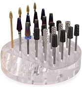 PANA Round Transparent Acrylic Nail Drill Bit Holder Display Organizer Stand - Carbide Bit Storag...