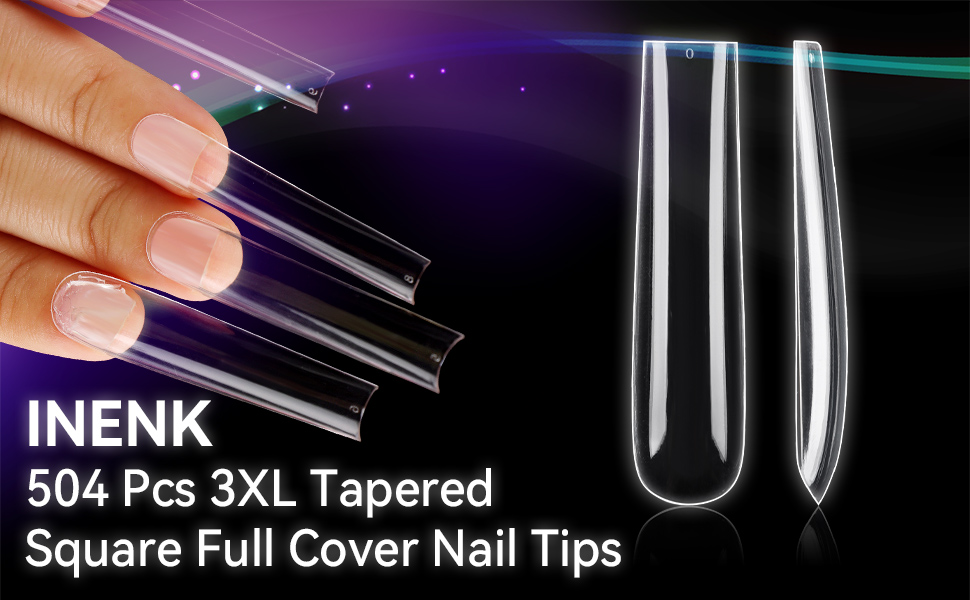 504Pcs Clear XXXL Extra Long Square