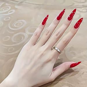 Red Stiletto Long Nails