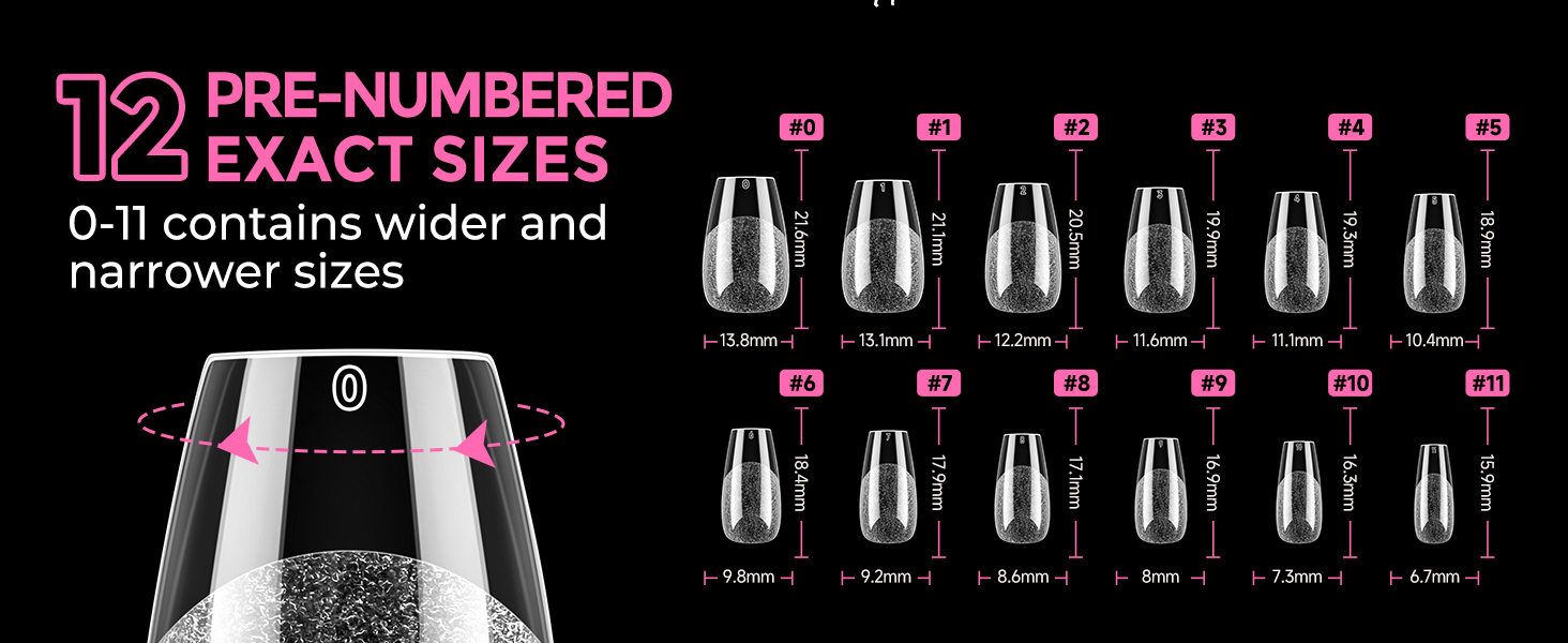 12 sizes to fit all your nails