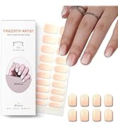 Pureglow Co Semi Cured Gel Nail Strips 20Pcs Gel Nails for Use with Any UV/LED Nail Lamp Easy to ...