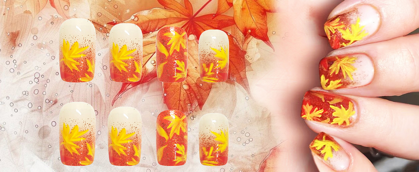 Maple Leaf Press on Nails