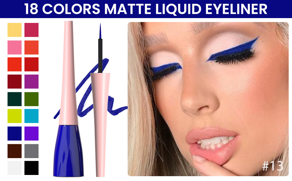 1Pcs Dark Blue Liquid Eyeliner Waterproof Dark Blue Eye Liners for Women