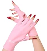 AIRSEE Premium UPF 50+ UV Protection Gloves for Gel Manicures - Fingerless Design for Professiona...