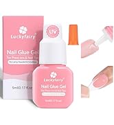 Super Strong Gel Nail Glue for Press On Nails(5ml), Upgraded Air Quickly Dry Glue Gel No UV Light...