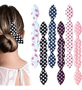 CustomyLife 6pcs Deft Hair Bun Makers Flexible Twister Hair Bun Polka Dot Donut Bun Quick Lazy Fr...
