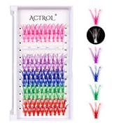 Colored Cluster Lash Extensions 120Pcs 40D 14mm 16mm Mixed Rainbow Colorful Individual Eyelash Sa...