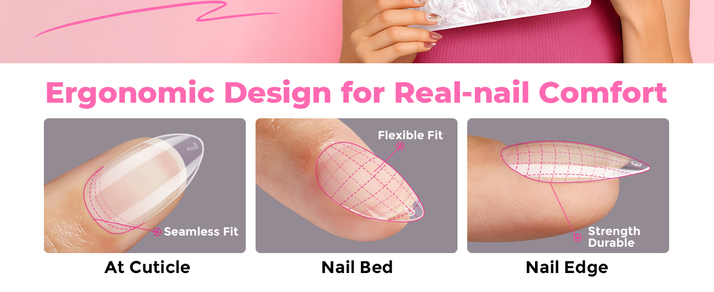 almond press on nails