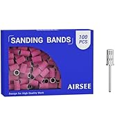 AIRSEE Sanding Bands for Electric Nail Drill 100 Piece Set 180 Grit Fine Acrylic File Attachments...