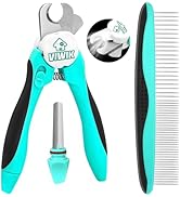 VIWIK 2 in 1 Dog Nail Trimmers with LED Light for Bloodline, Dog Comb, Dog Nail Clippers with Qui...
