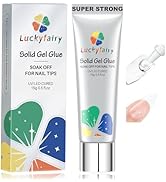 Luckyfairy Nail Glue Gel for Nail Tips, Super Strong Solid Gel Glue U V Cured Needed, 15ml Soak O...
