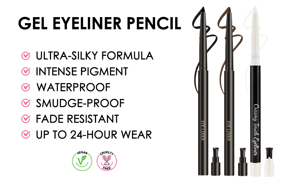 gel eyeliner pencil eyeliner eye liner brown eyeliner black eyeliner white eyeliner waterproof
