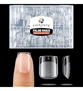 Luckyfairy XS Short Square Fake Nails, 360pcs Soft Gel Pre-Shaped Acrylic Extra Short Square Nail...