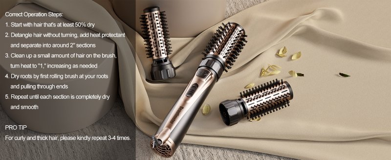 4 in 1 rotating hair dryer brush