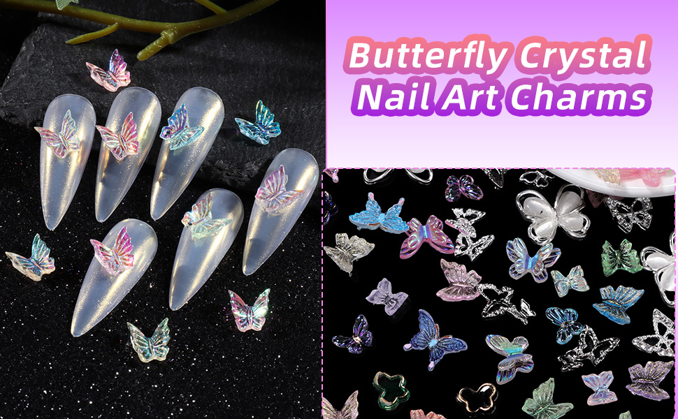 Butterfly Crystal Nail Charms