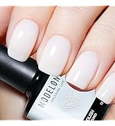 modelones Milky White Gel Nail Polish 15 ML Nude Gel Polish Natural Color Translucent Jelly Gel P...