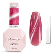 MelodySusie Jeweliver Cat Eye Gel Nail Polish, 0.5 Fl Oz Hot Pink Glitter Holographic Magnetic Na...