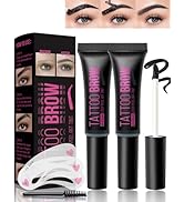 Peel Off Tattoo Eyebrow Gel-2Pcs Black Tattoo Peel Off Eyebrow Gel Tinted, Long Lasting Waterproo...