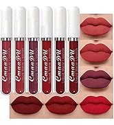 evpct CmaaDu 6Pcs Lipstick Matte Liquid Lipstick Lipgloss Set for Women labiales mate 24 horas or...