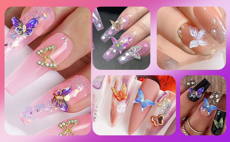 Butterfly Crystal Nail Charms