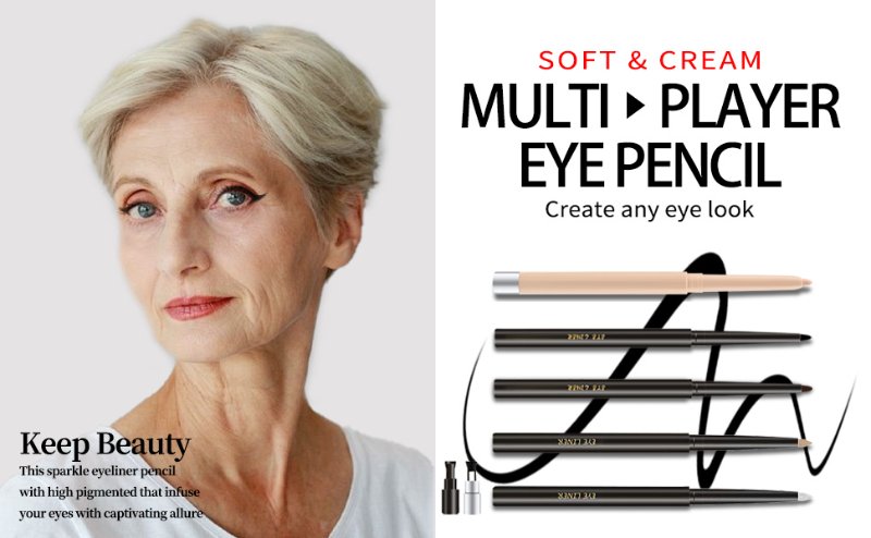 black brown Eyeliner pencil waterline prime mature older women 60 plus gel best soft silver glitter