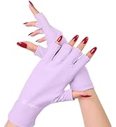 AIRSEE Premium UPF 50+ UV Protection Gloves for Gel Manicures - Fingerless Design for Professiona...