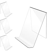 trophable Acrylic Book Stand, 4x5 Inch Clear Book Display Easel Clear Acrylic Holder for Displayi...