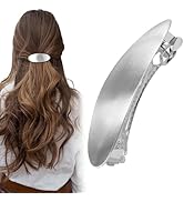 CustomyLife 3inch Oval Hair Barrette Vintage Metal Large Hair Clip Silver French Wedding Prom For...