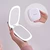 LED Foldable Travel Makeup Mirror - 4x4 inches 3 Colors Light Modes USB Rechargeable Touch Screen, Portable Tabletop Cosmetic Mirror for Travel, Cosmetic, Office (White)