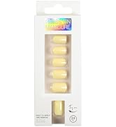 24 Pcs Lemon Yellow Press on Nails Short Square - SHANRUN Spring Pure Color Fake Nails French Glo...