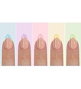 150pcs French Tip Almond Medium Soft Gel Nail Tips Set, 5 Colors, 3 Sizes, Glue On False Nail Tip...