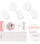 ASTONFOG Semi Cured Gel Nail Strips, White Nail Stickers Works with Any Nail Lamps, Salon-Quality...