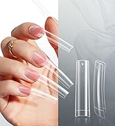 krofaue Extra Long C Curve Nail Tips - 240 PCS Half Cover XXL Long Acrylic Artificial Tips 12 Siz...