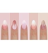 150 Pcs Ombre Press on Nails Almond Medium Fake Nails 15 Size Soft Gel Nail Tips Full Cover False...