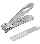 Fingernail Clipper For Thick Nails, Ultra Wide Jaw Opening Nail Clippers Set Silver Toenail Clipp...