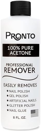Pronto 100% Acetone Gel Nail Polish Remover - Gel Polish Remover for Nails | Acetone Nail Polish Remover For Nails for Removal of Glue, Gel, Acrylic & Dip | Gel Polish Remover, 8 Fl oz