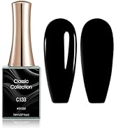 CANNI Black Gel Nail Polish, 1 Pcs 16ml Pure Black Gel Polish Soak Off LED Nail Gel Polish Set Na...