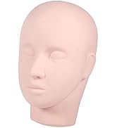 Flat Mannequin Head, Make Up Mannequin Head for Eye Lashes Eyelash Extensions Training, Silicone ...