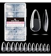 UNA GELLA Almond Fake Nails 504pcs Almond Press on Nails Pre-shape Almond Nails Tips for Full Cov...