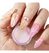 MelodySusie Unicorn Chrome Nail Powder,Ice Transparent Aurora,Mirror Effect,Color Changing Pearle...