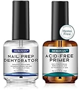 Morovan Professional Natural Nail Prep Dehydrate and Acid-Free Primer, Dehydrator for Acrylic and...