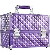 Frenessa Makeup Train Case 12 Inch Portable Cosmetic Case - 6 Tier Professional Makeup Storage Bo...