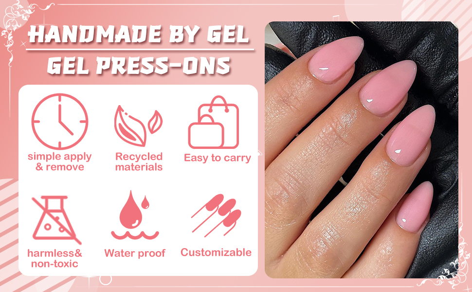 short press on nails stiletto glue on nails almond fake nails short fingernails with glue